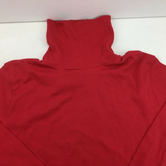 White Stag Womens Long Sleeve Red Cotton Turtleneck Top Size XL 16-18 - Picture 6 of 8